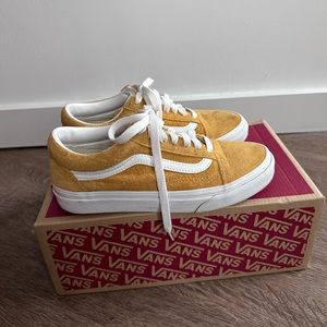 Yellow suede Vans size 5 men/ 6.5 women with box.